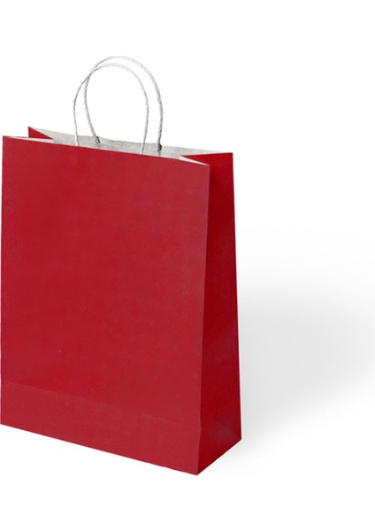 18X8X24 Büküm Saplı Poşet 24 Lü -Kırmızı