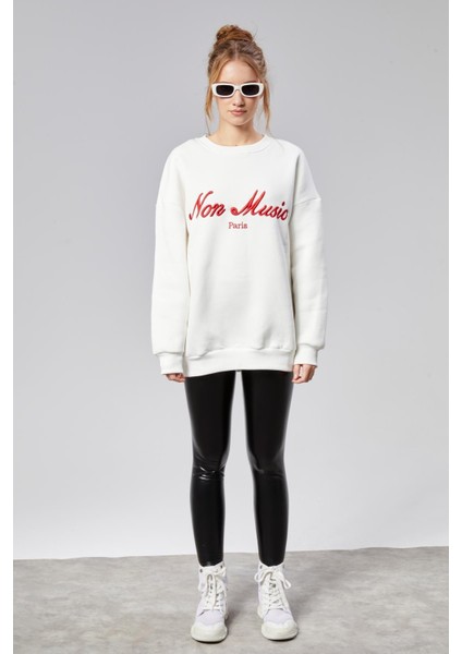 Fancy Kadın Nakışlı Sweat Ekru fiyatları