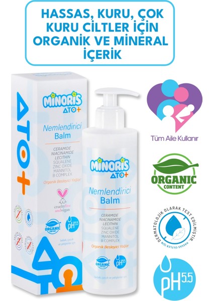 Ato+ Nemlendirici Balm 400ML Vegan Sertifikalı Organik Içerikli
