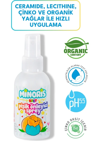 Minoris Baby Pişik Önleyici Sprey 100ML Parfümsüz, Vegan