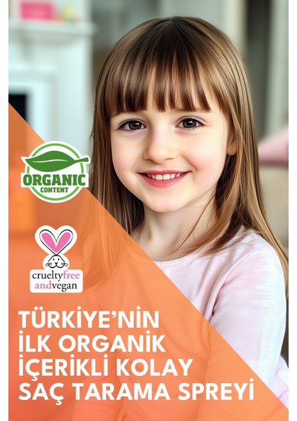 Kids Organik Kolay Tarama Saç Spreyi 200ml