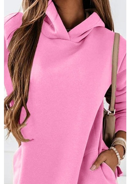 Kadın Uzun Kollu Kapşonlu Kısa Iki Iplik Elbise fiyatları