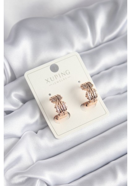 Xuping Model Zirkon Taşlı Halka Kadın Küpe