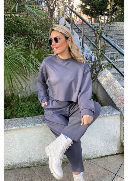 Oysho Kumaş Crop Eşofman Ikili Takım modelleri