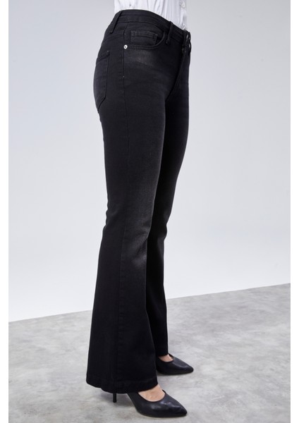 Cedy Denım Kadın 5 Cep Düşük Bel Ispanyol Paça Skinnyfit Esnek Jean Pantolon C619