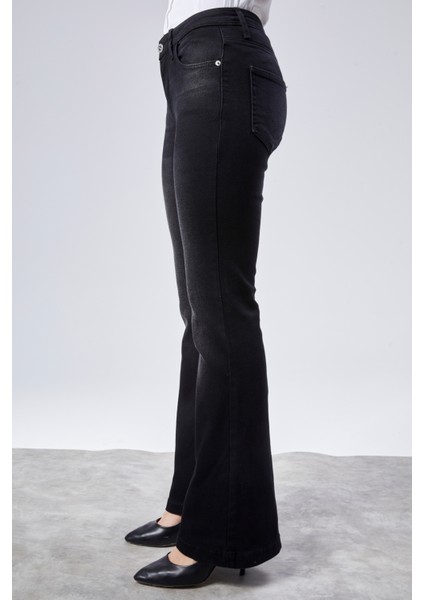 Cedy Denım Kadın 5 Cep Düşük Bel Ispanyol Paça Skinnyfit Esnek Jean Pantolon C619