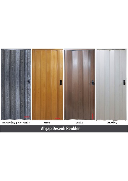 Meşe Renkli Camsız 12 mm - En 102 cm Akordiyon Kapı