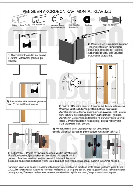 Meşe Renkli Camsız 12 mm - En 102 cm Akordiyon Kapı fırsatları