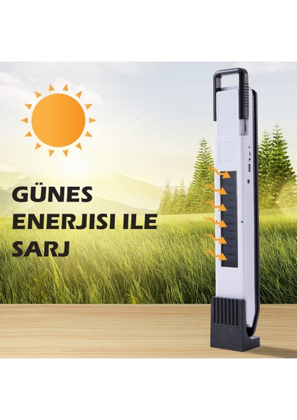 T2 58 Ledli Solar ve Powerbank Özellikli Işıldak (4886)