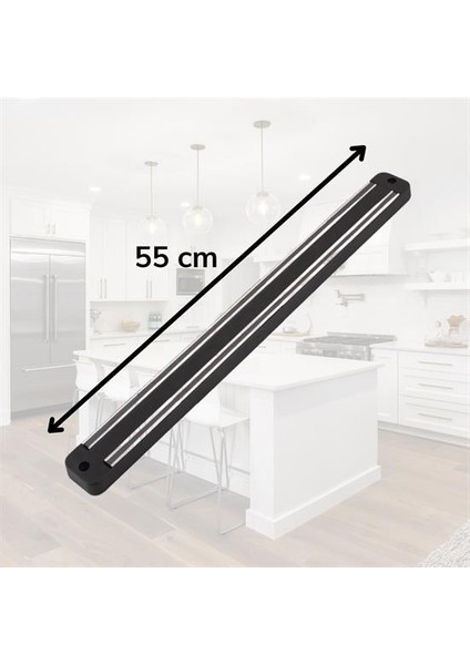 Mıknatıslı Paslanmaz Duvar Bıçak Askısı Standı 55 cm Aparat (4886)