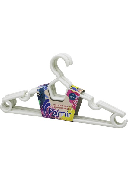 6 Parça Plastik Karizma Elbise Askı (4886)