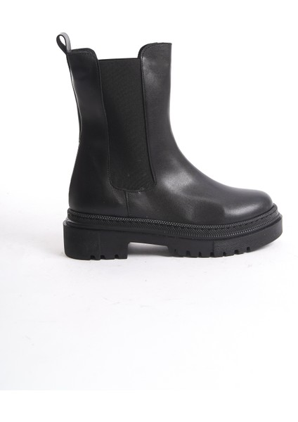 Kadın Praga Siyah Cilt Yandan Lastikli Kalın Taban Günlük Bot & Bootie fiyatları