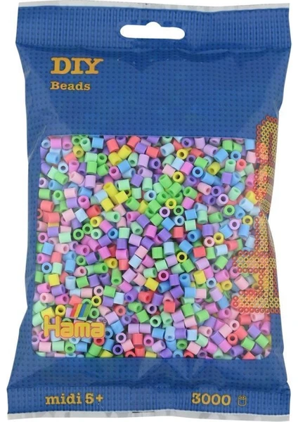 Hama Beads 3.000'lik Hama Midi Boncuk - Pastel Renkler