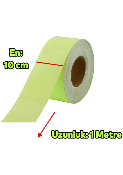 Gece Parlayan Fotolümen En 10 cm Reflektörlü 1 mt Ikaz Yeşil Fosforlu Reflektif Düz Şerit Bant fiyatları