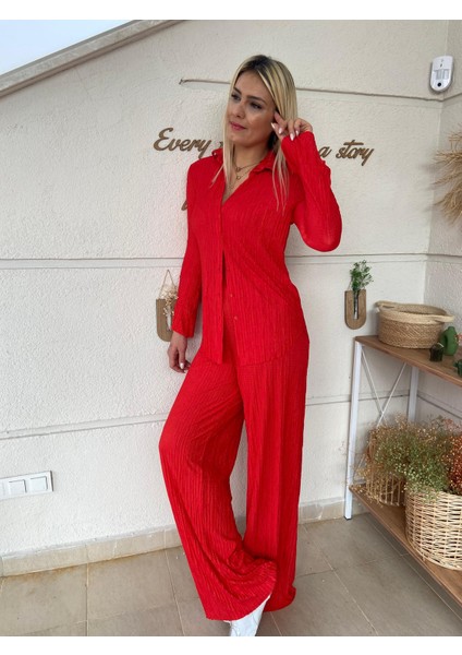 Gofre Bürümcük Gömlek Pantolon Takım modelleri