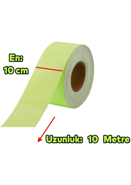 Gece Parlayan Fotolümen En 10 cm Reflektörlü 10 Metre Ikaz Yeşil Fosforlu Reflektif Düz Şerit Bant fiyatları