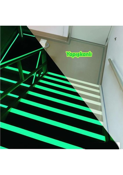 Gece Parlayan Fotolümen En 10 cm Reflektörlü 5 Metre Ikaz Yeşil Fosforlu Reflektif Düz Şerit Bant fırsatları