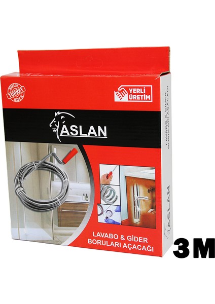 3mt x 6mm Susta Spral Lavabo - Gider Açar (4886)
