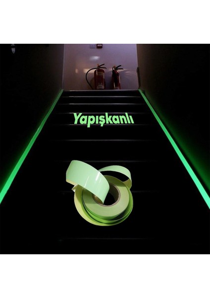 Gece Parlayan Fotolümen Yeşil Reflektörlü Fosforlu Oto Reflektif Düz Şerit Bant 5 cm 5 mt Ikaz Bandı fırsatları