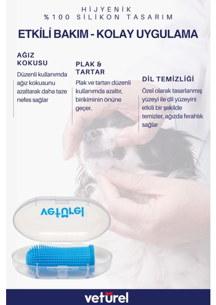 Kedi Parmak Fırça Kedi Silikon Diş Fırçası Diş Eti Plak Tartar Yumuşak Hijyenik Saklama Kutulu 2li