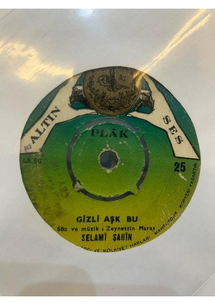 Selami Şahin ‎– İnleyen Nağmeler 1960 Baskı 45'lik (Plak)