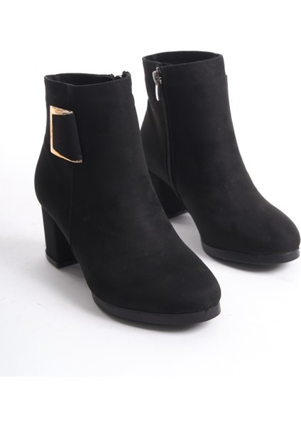 Kadın Klasik Toka Detaylı Topuklu Kısa Bot