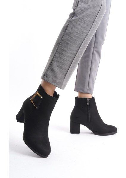 Kadın Klasik Toka Detaylı Topuklu Kısa Bot modelleri