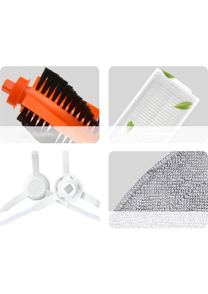 15 Adet Yedek Parçalar STYTJ02YM 3c Robotlu Süpürge Aksesuarları Ana Yan Fırça Filtre Paspas Bezi (Yurt Dışından)