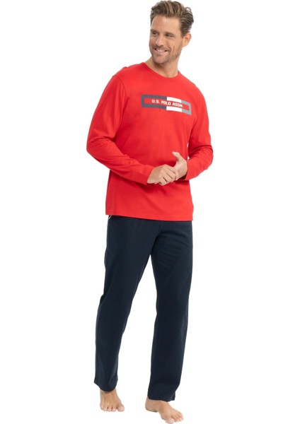 Erkek Kırmızı Yuvarlak Yaka Pijama Takımı 18828 fiyatları