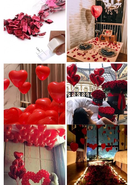 14 Şubat Sevgililer Günü Romantik Oda Mekan Süsleme Özel Gün Yıldönümü Gül Kalp Balon Süpriz Set indirimleri