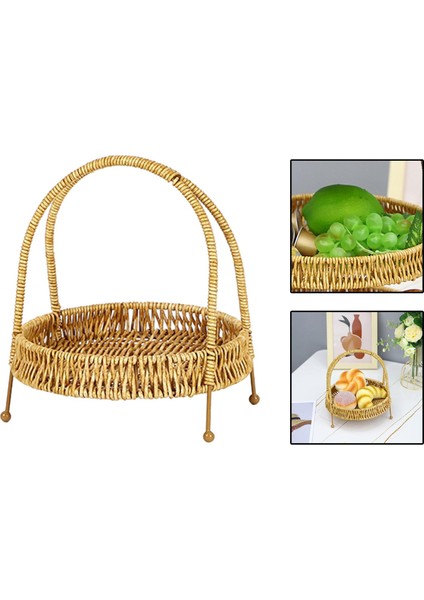 Rattan Dokuma Sepet Depolama Sepeti Atıştıık Sepeti Depolama 1 Katlı (Yurt Dışından)