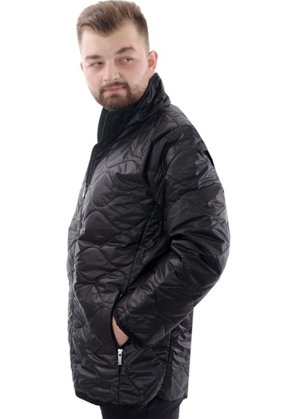 Mode Xl Erkek Büyük Beden Dik Yaka Kışlık Mont U24610 Siyah fiyatları