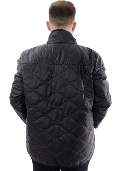 Mode Xl Erkek Büyük Beden Dik Yaka Kışlık Mont U24610 Siyah fırsatları