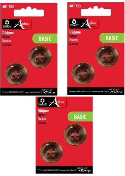 Büyük Boy Kahverengi Düğme 6 Adet 25 Mm, Etek, Kazak Düğmesi 401 753 fiyatları
