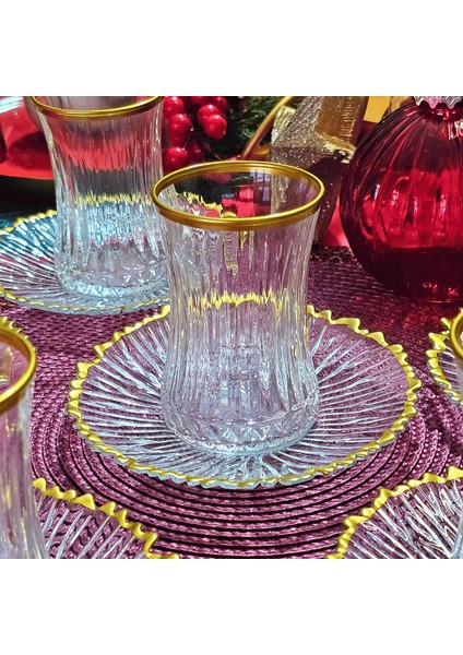 Elysia Gold Detaylı Çay Bardağı Seti