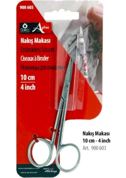 Paslanmaz Kıvrık Uçlu Çelik Makas,nakış Makası, Çok Amaçlı Makas, 10 cm 4 Inch 900 603