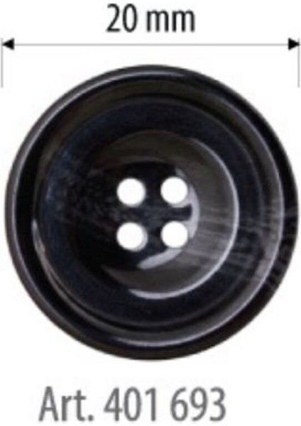 Siyah Düğme 6 Adet 20 Mm, Kazak Düğmesi 401 693