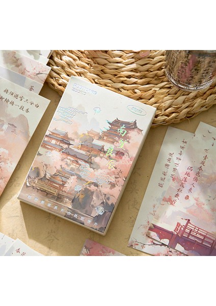 Puslu Ve Neon Giysiler Manzara Şiirleri Antik Stil Sıcak Damgalama Kartpostallar Duvar Çıkartmaları Dekoratif Tebrik Kartları (30 Fotoğraf) (Yurt Dışından) modelleri