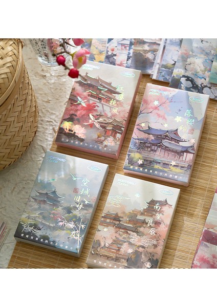 Puslu Ve Neon Giysiler Manzara Şiirleri Antik Stil Sıcak Damgalama Kartpostallar Duvar Çıkartmaları Dekoratif Tebrik Kartları (30 Fotoğraf) (Yurt Dışından) indirimleri