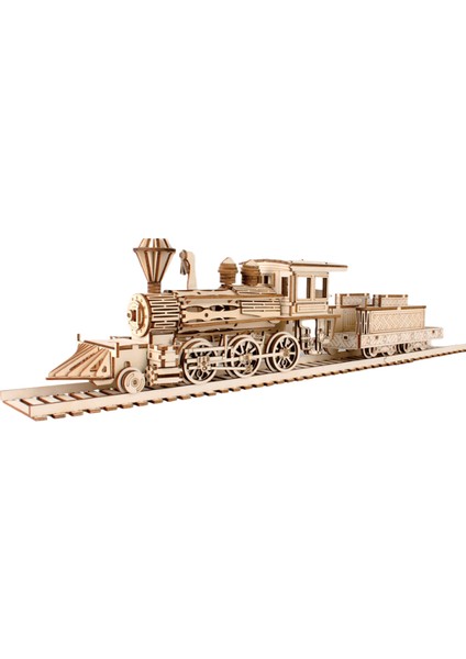 Buharlı Tren Ahşap 3D Bulmaca Çocuk Eğitici Oyuncak Çocuk Elle Monte Bulmaca Modeli (Yurt Dışından)