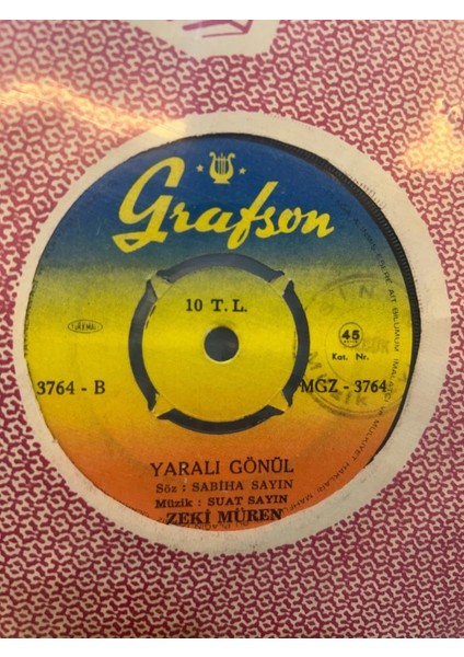 Zeki Müren – Dert Ortağımsın Benim 1971 Baskı 45'lik (Plak)