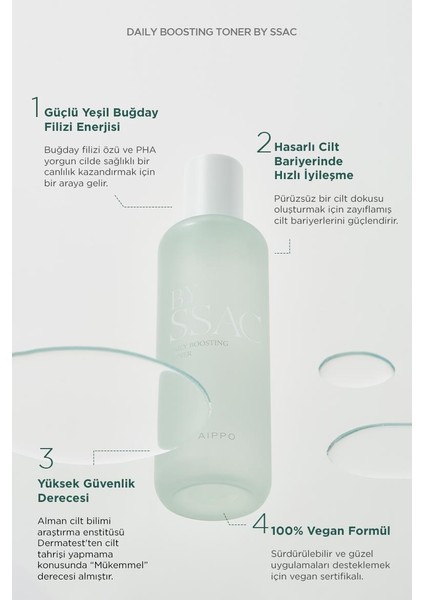 Daily Boosting Toner By Ssac 130 ml - Buğday Filizi Özlü Onarıcı Tonik