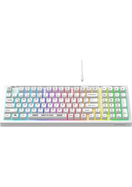 Kb-98 Sessiz Rainbow Q Türkçe Klavye Membrane Oyuncu Klavyesi Gaming Klavye