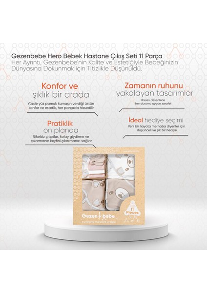 Hero Bebek Hastane Çıkış Seti 11 Parça Teddy (Organik) fiyatları