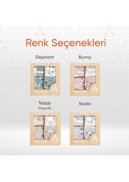 Hero Bebek Hastane Çıkış Seti 11 Parça Teddy (Organik) modelleri