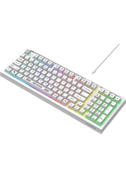 Kb-98 Sessiz Rainbow Q Türkçe Klavye Membrane Oyuncu Klavyesi Gaming Klavye