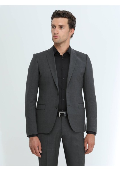 Siyah Düz Slim Fit Dokuma Klasik Pamuk Gömlek
