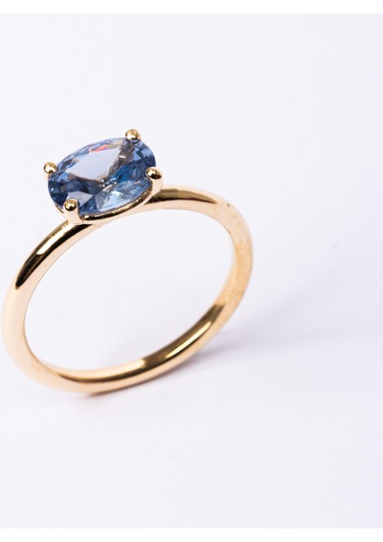 Gümüş Yüzük - Gümüş Yüzük - 1.10 Karat Yan Blue Topaz Taşlı Octagon 925 Ayar Gümüş Evlilik Teklifi Yüzüğü fırsatları