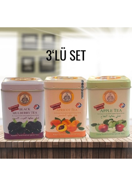 Abdulvahap Efendi Elma-Karadut-Kayısı Çay 250 gr 3'lü Set