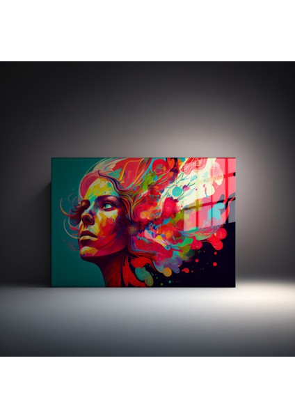 Popart Digital Sanatlar,3d Dekoratif Baskı Yatay Cam Tablo 23